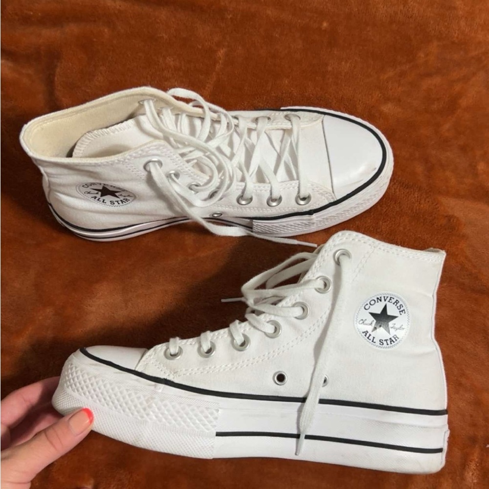 Converse White High-Top Platform Sneakers